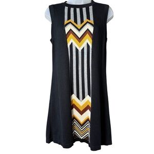 Missoni for Target Chevron Knit Mod Retro Sleeveless Shift Dress Black Medium